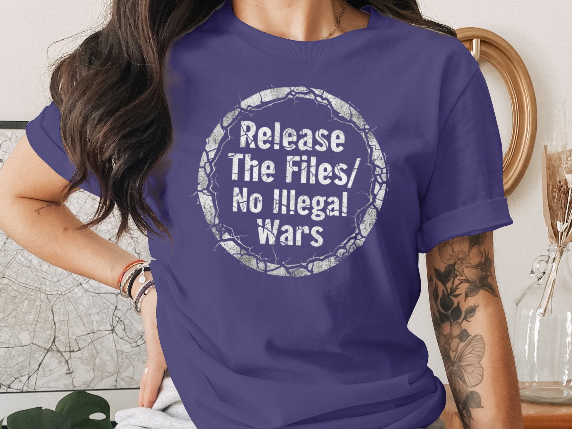 Release The Files No Illegal Wars Shirt Text Graphic