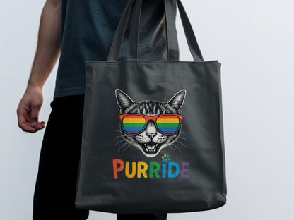 Purride Cat with Rainbow Glasses Tote product