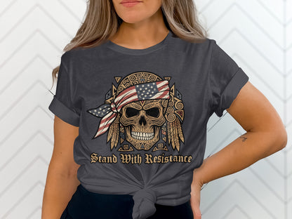 Stand With Resistance Skull Graphic T-Shirt