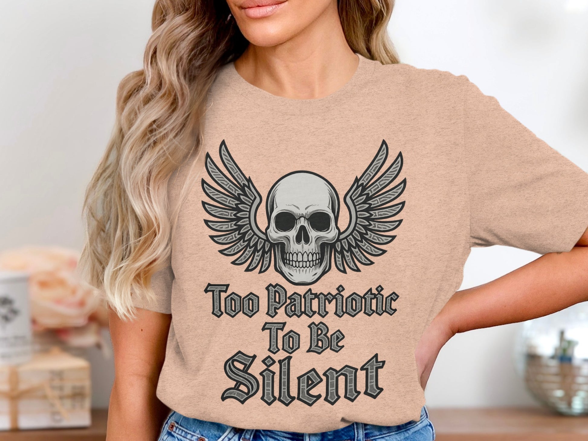 Too Patriotic To Be Silent Skull Shirt