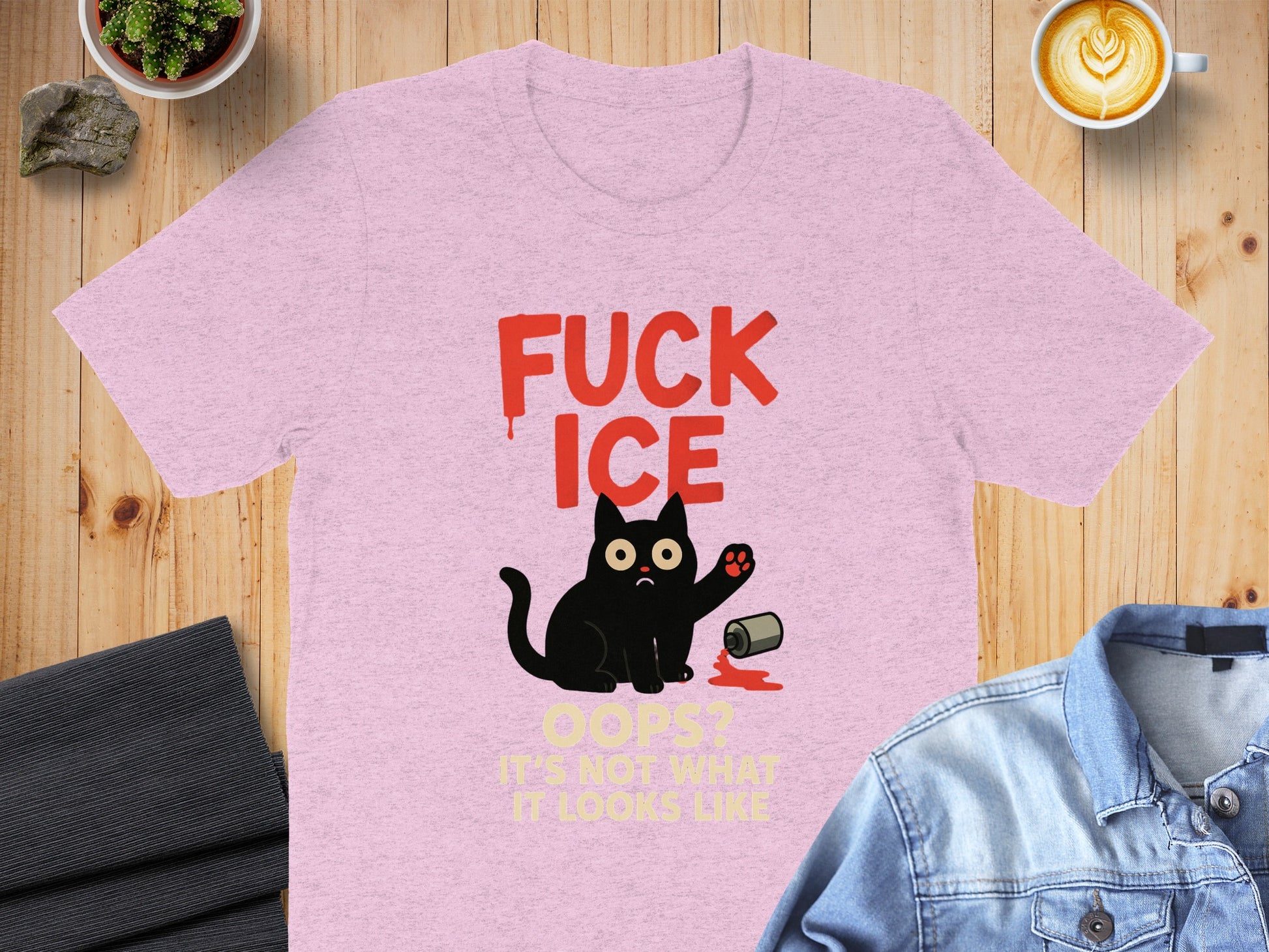 Funny Black Cat Painting Error Graphic T-Shirt product type