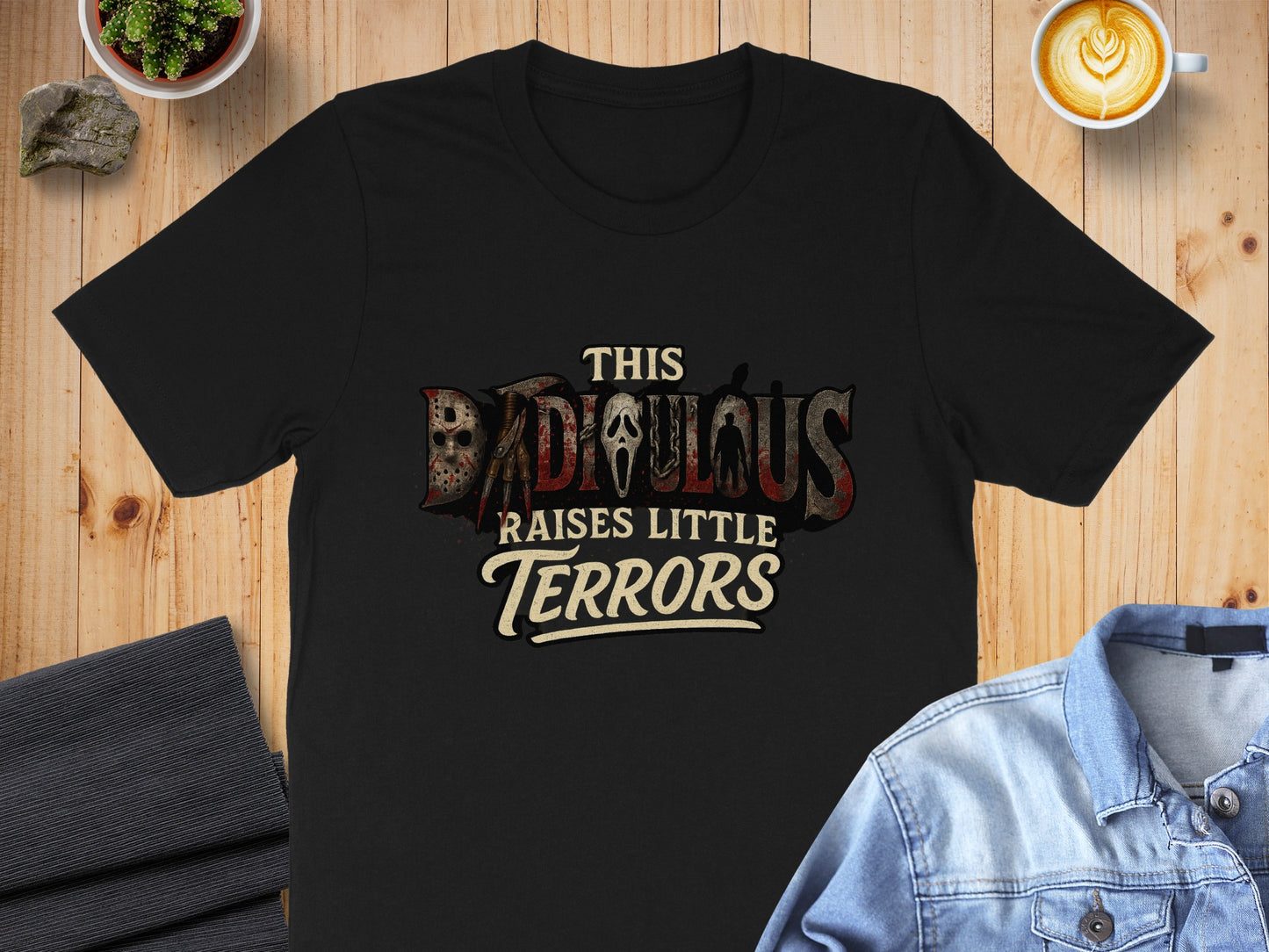 This Dad Raises Little Terrors Graphic T-Shirt Product