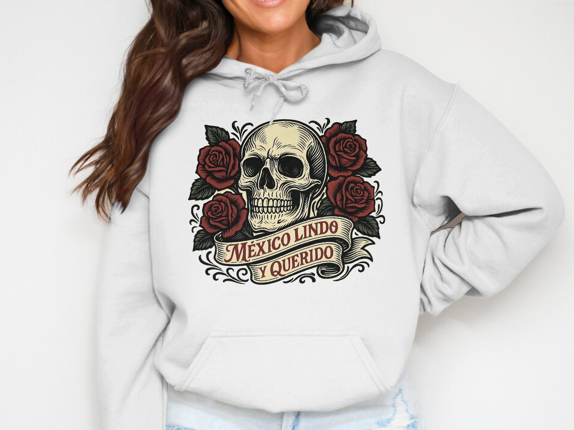 México Lindo y Querido Skull Roses Hoodie product type