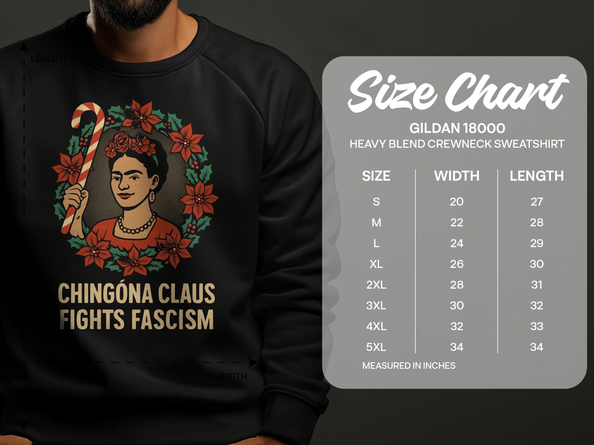 Chingona Claus Fights Fascism Crewneck Sweatshirt