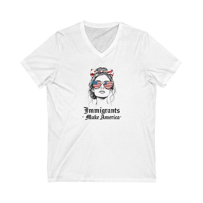 Immigrants Make America Graphic V-Neck T-shirt product