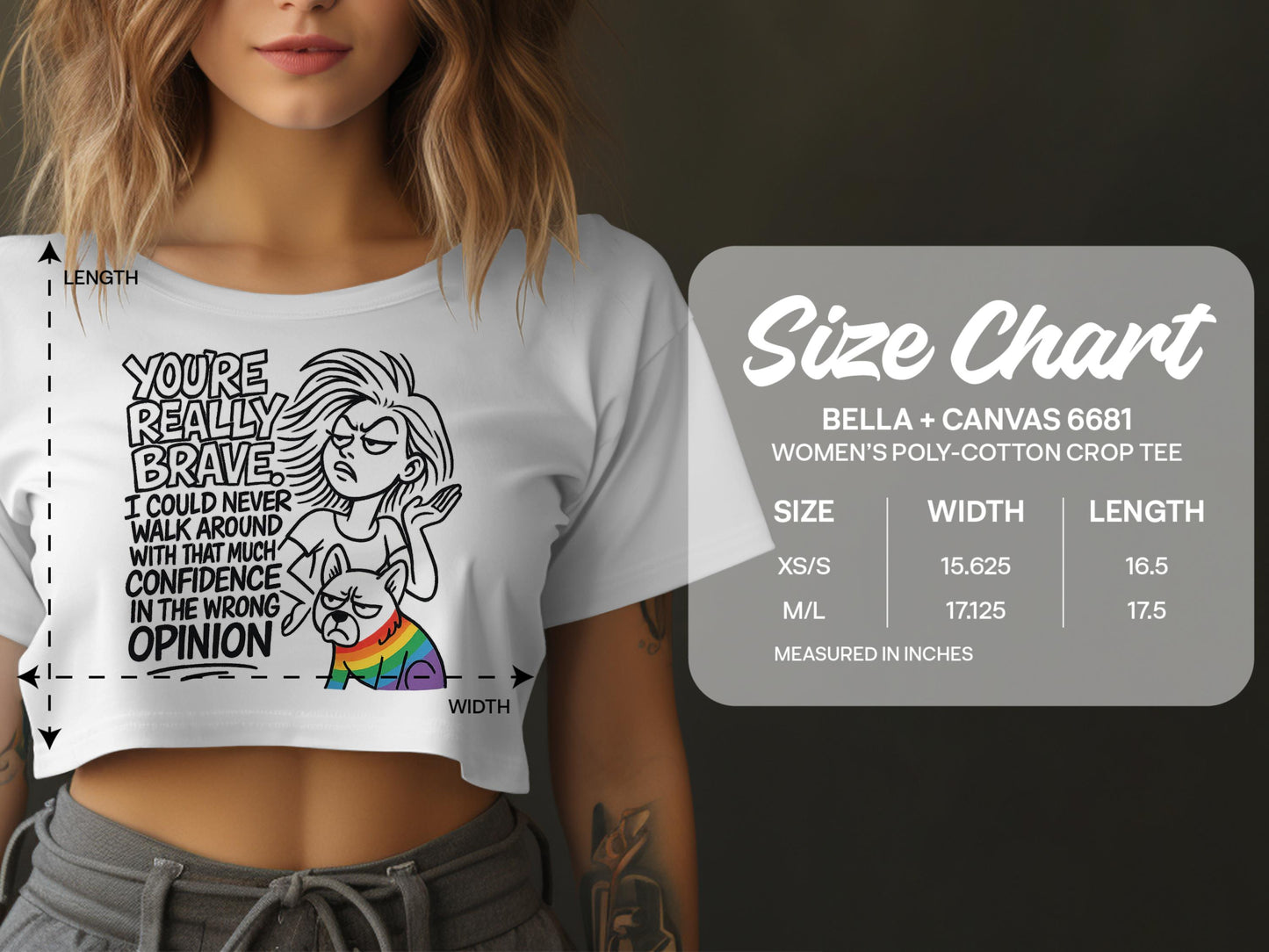 You're Really Brave Tee Funny Cropped Shirt Product type