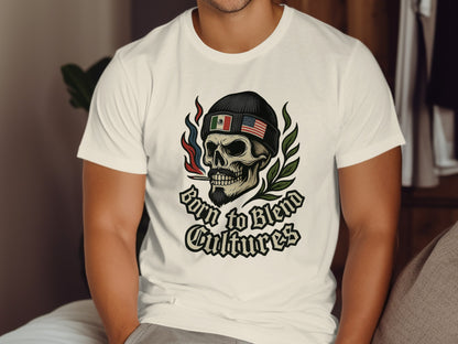 Born to Blend Cultures Skull Graphic T-Shirt product