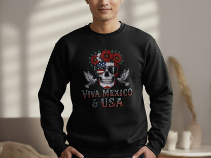 Viva Mexico USA Skull Design Sweatshirt product type