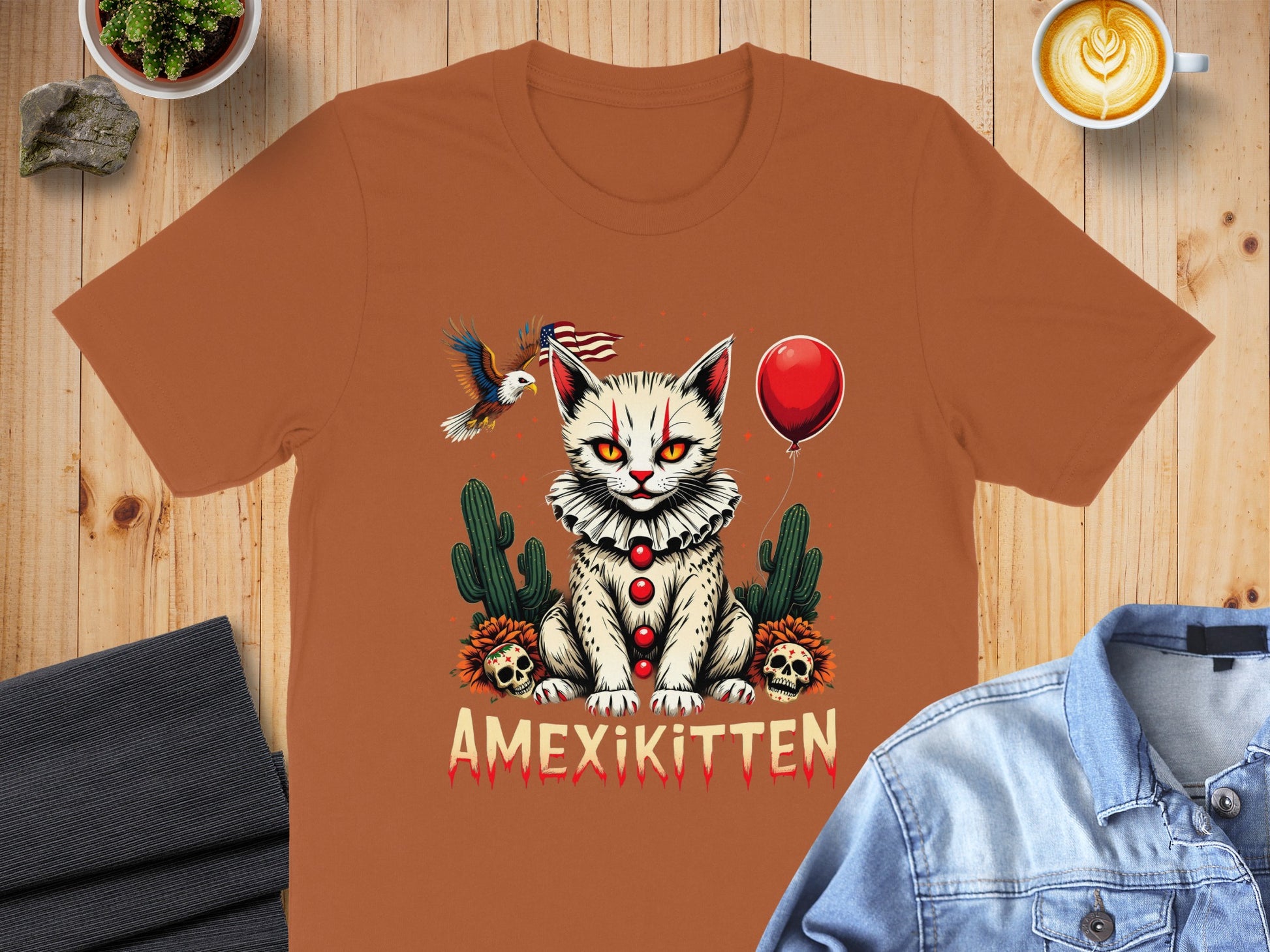 Amexikitten Graphic Cat Design T-Shirt product type