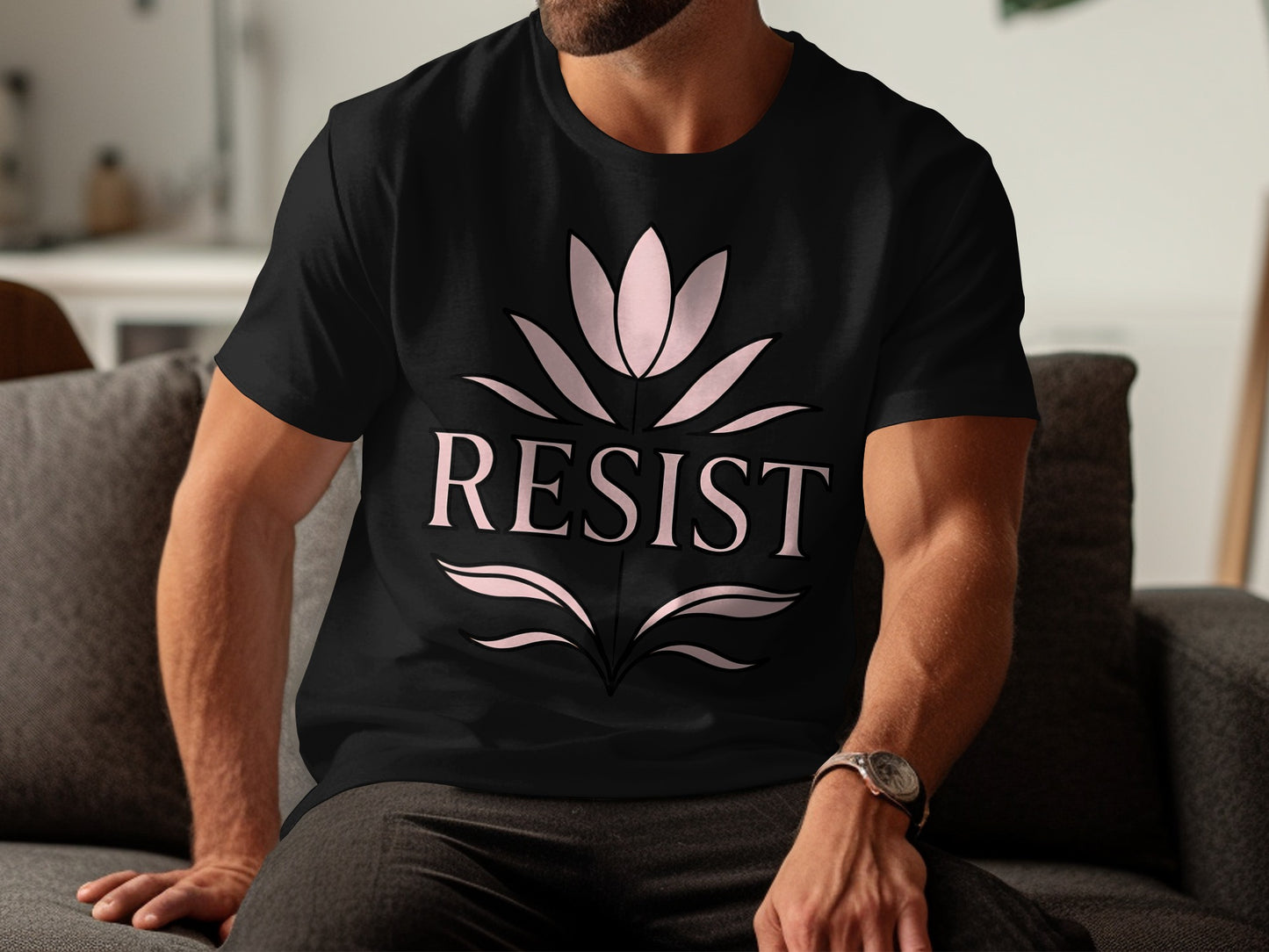 Resist Lotus Design Graphic Tee Shirt product type