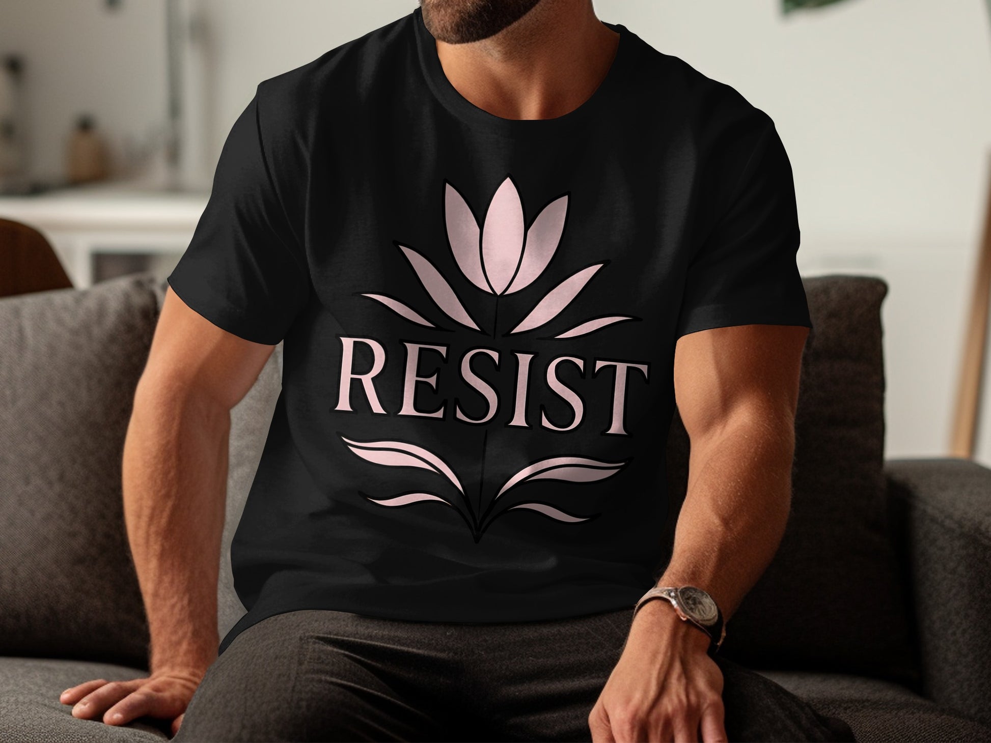 Resist Lotus Design Graphic Tee Shirt product type