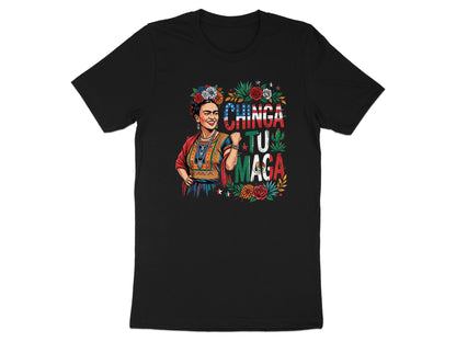 Frida Kahlo with "Chinga Tu Madre" text and floral accents.