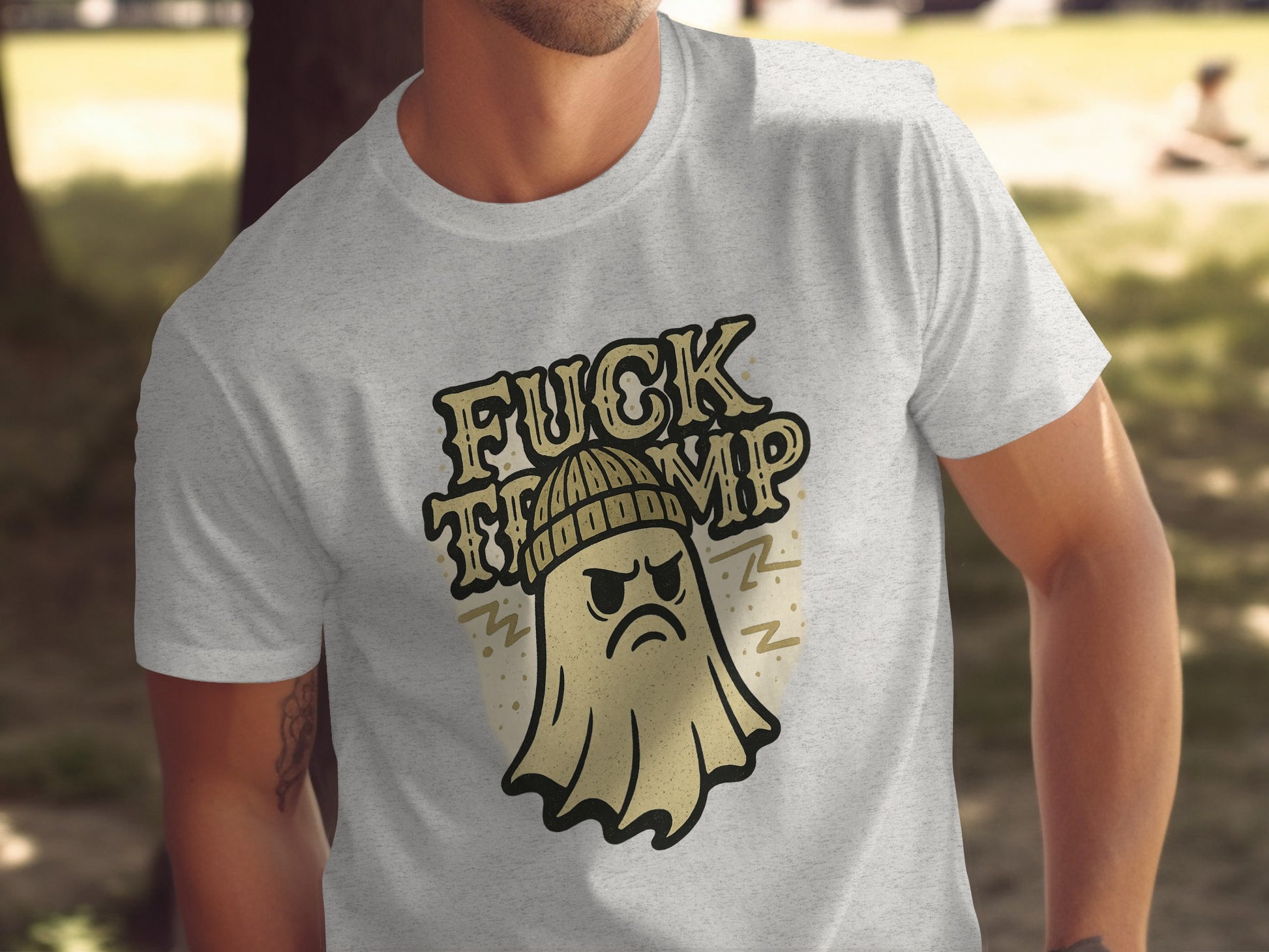 Fuck Trump Angry Ghost Graphic Design TShirt product