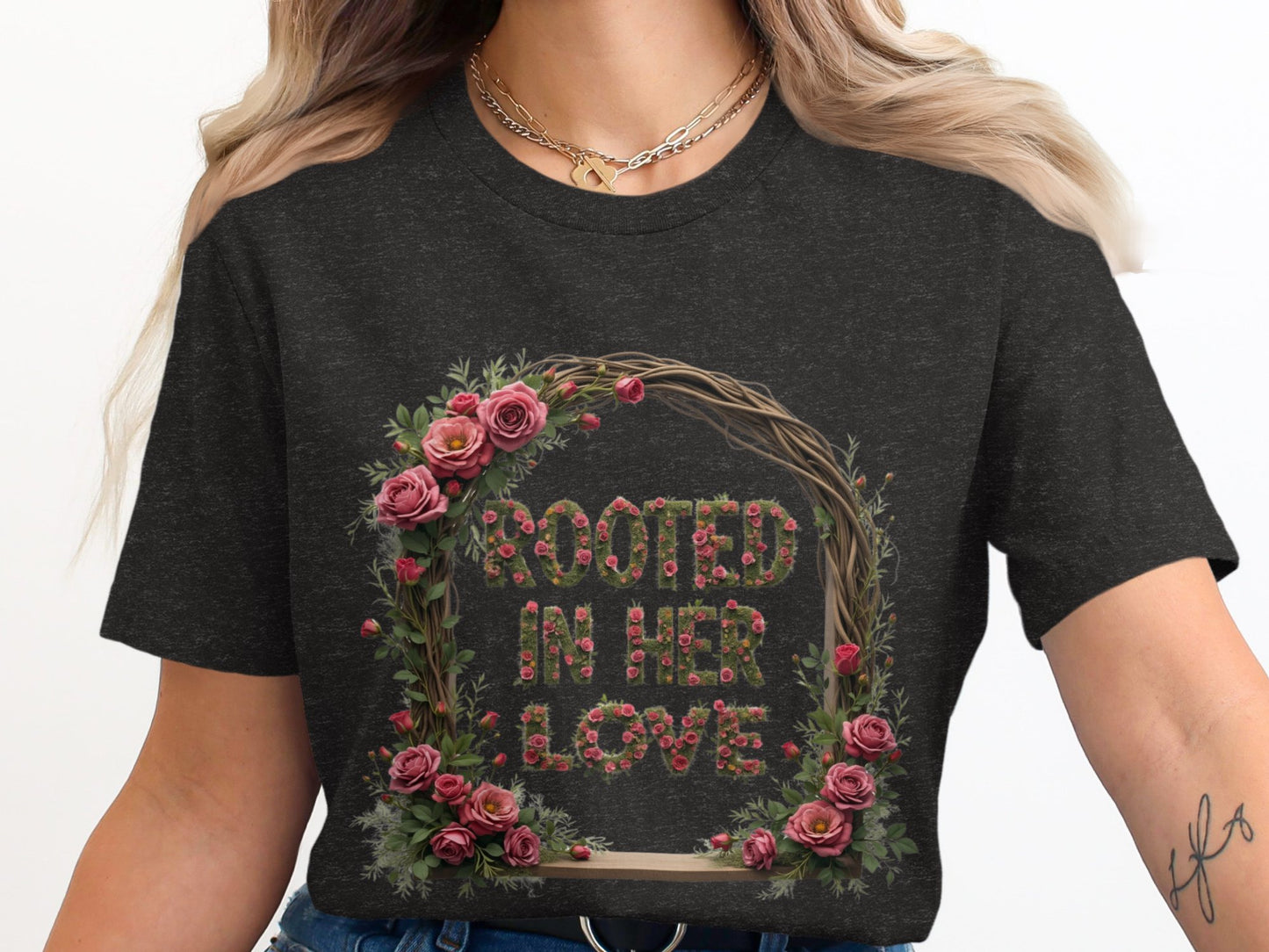 Rooted in Her Love Floral Wreath Graphic Tee product type