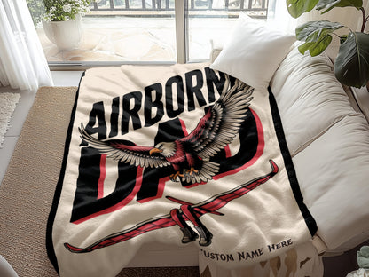 Airborne Dad Eagle Design Soft Cozy Blanket product