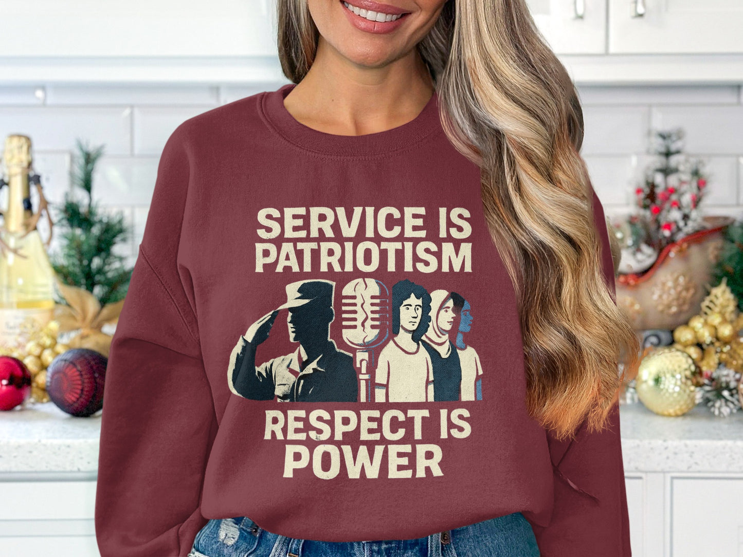 Service Is Patriotism Respect Is Power Sweatshirt product type