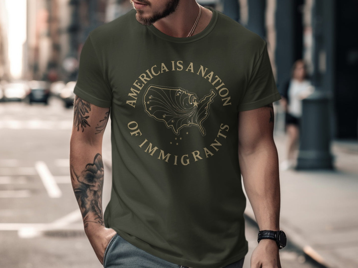 America is a nation of immigrants graphic t-shirt
