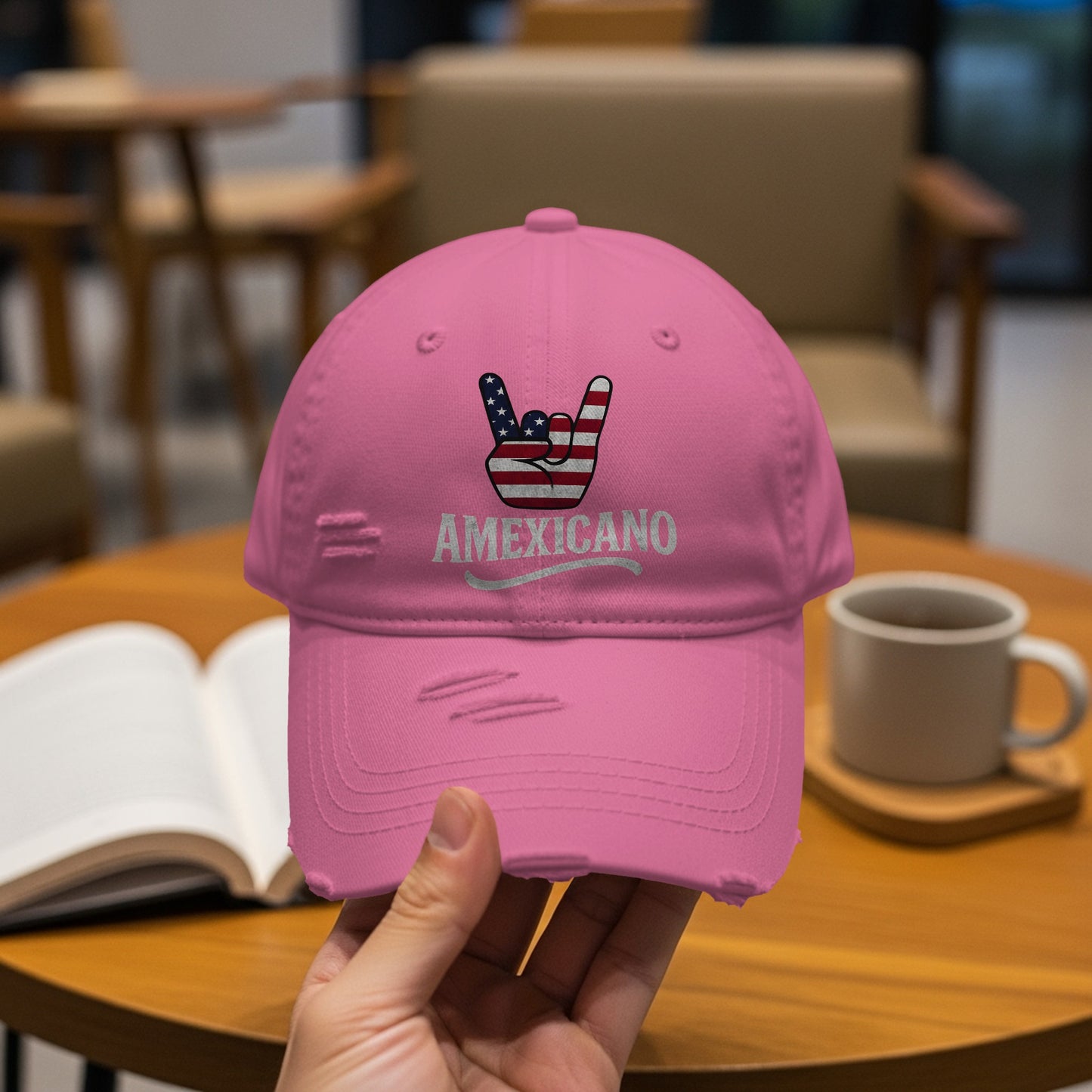 American Flag Hand Pink Cap product type