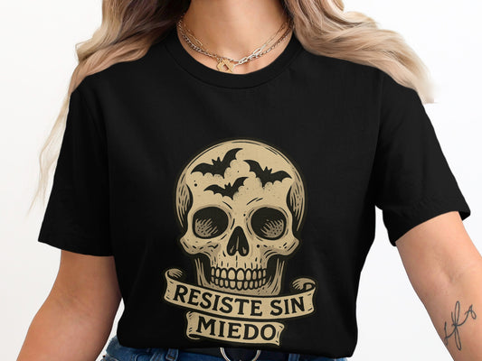 Resiste Sin Miedo Skull Graphic Tee Shirt product type