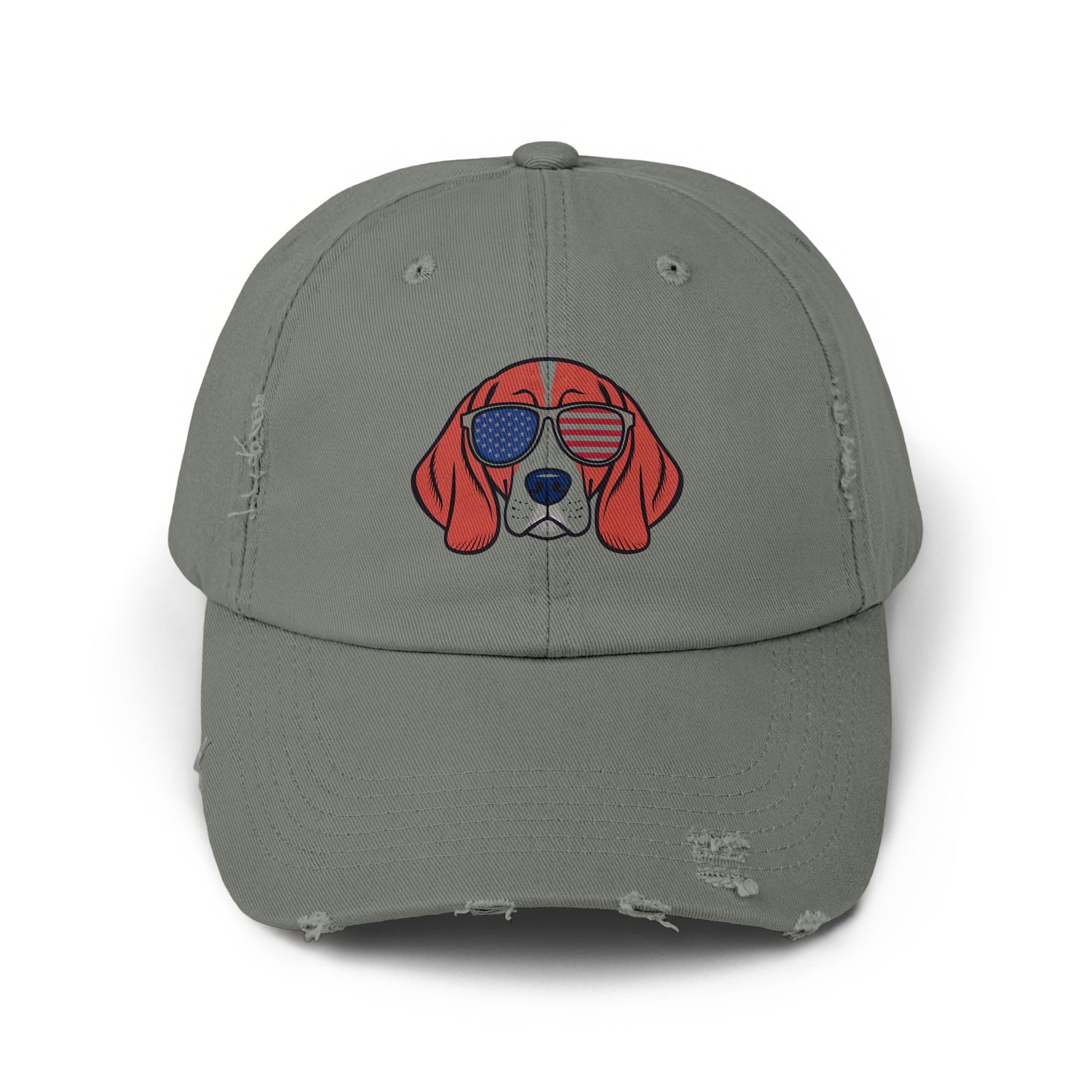 Patriotic Dog in Sunglasses Embroidered Cap product