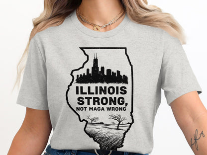 Illinois Strong Not MAGA Wrong Graphic Tee product