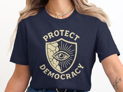 Protect Democracy Shirt with Eye Shield Product Type