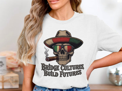 Bridge Cultures Build Futures Skull T-Shirt product