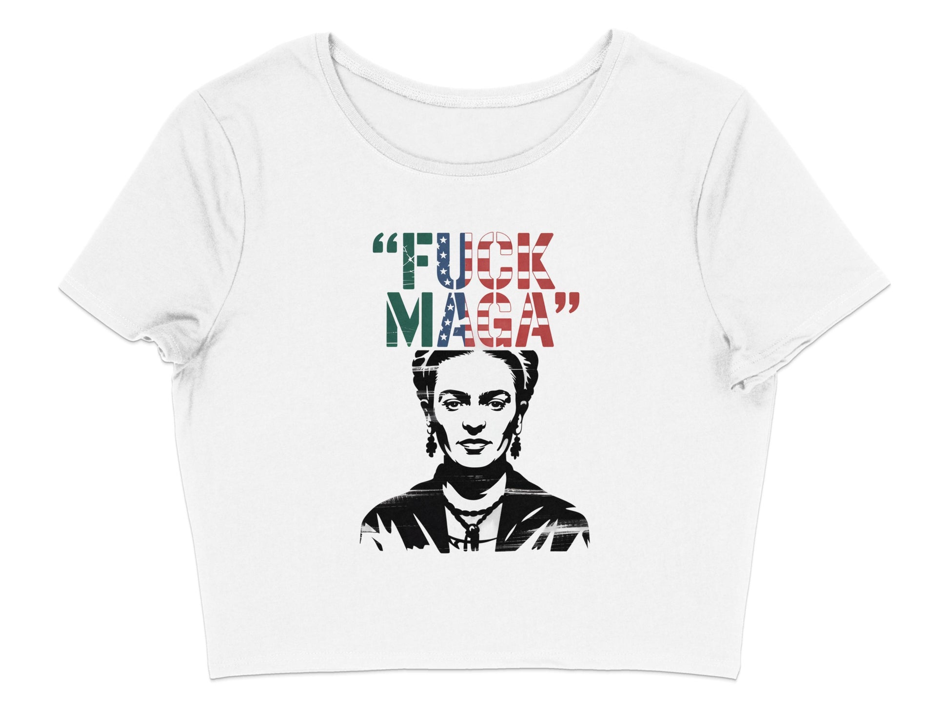 Bold Statement Fuck MAGA Graphic Crop Top product