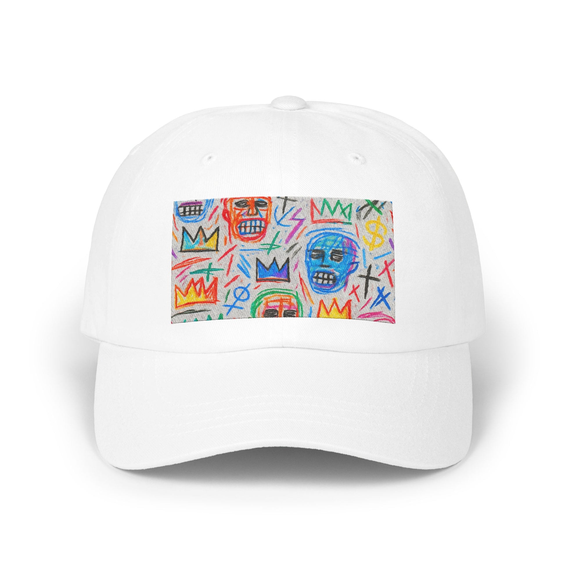 Colorful Faces Art Print White Baseball Cap product type