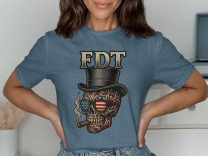 Stylish Patriotic Skull Design FDT T-Shirt Product
