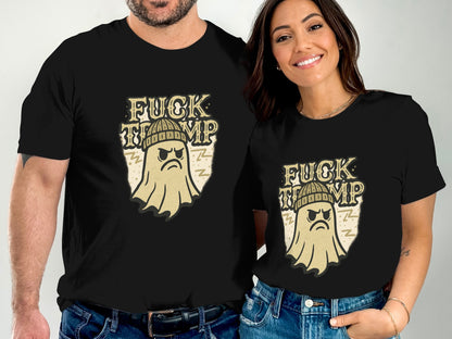 Funny Fuck Trump Ghost Print Couple Matching Shirts product type