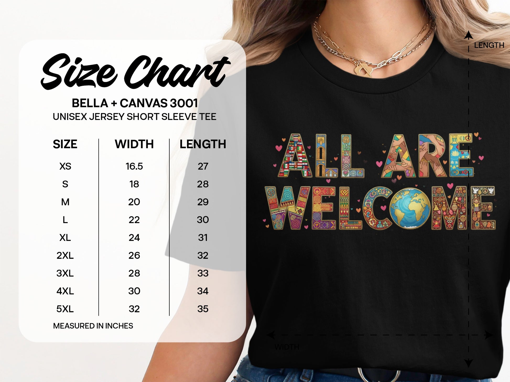 All Are Welcome Earth Design Unisex Short Sleeve Tee