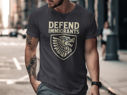 Defend Immigrants Graphic T-Shirt with Bold Design