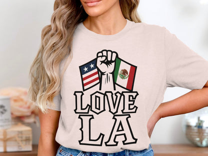 Love LA Mexico USA Flag Graphic Tee product