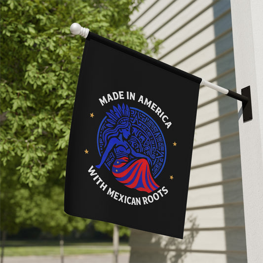 Made in America with Mexican Roots Flag Banner