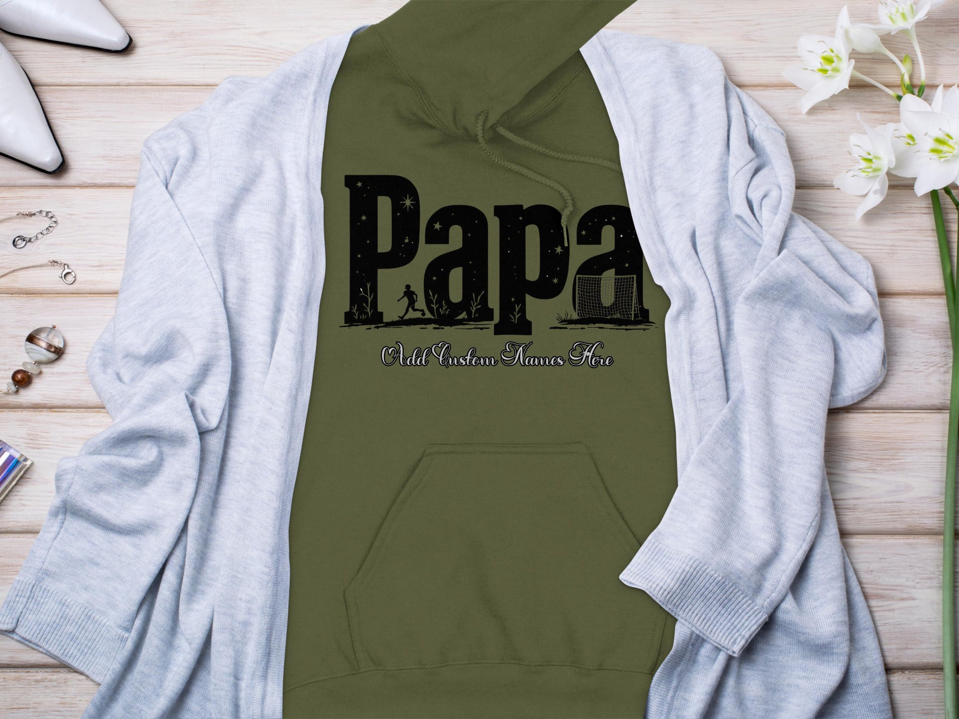Add Custom Names Here Papa Hoodie product type