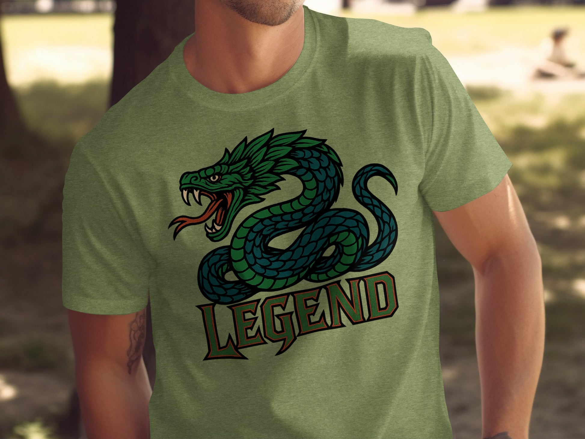 Legend Graphic Green Dragon Printed T-Shirt product type