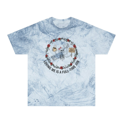 Loving Me Is A Full-Time Job Skeleton Graphic Shirt