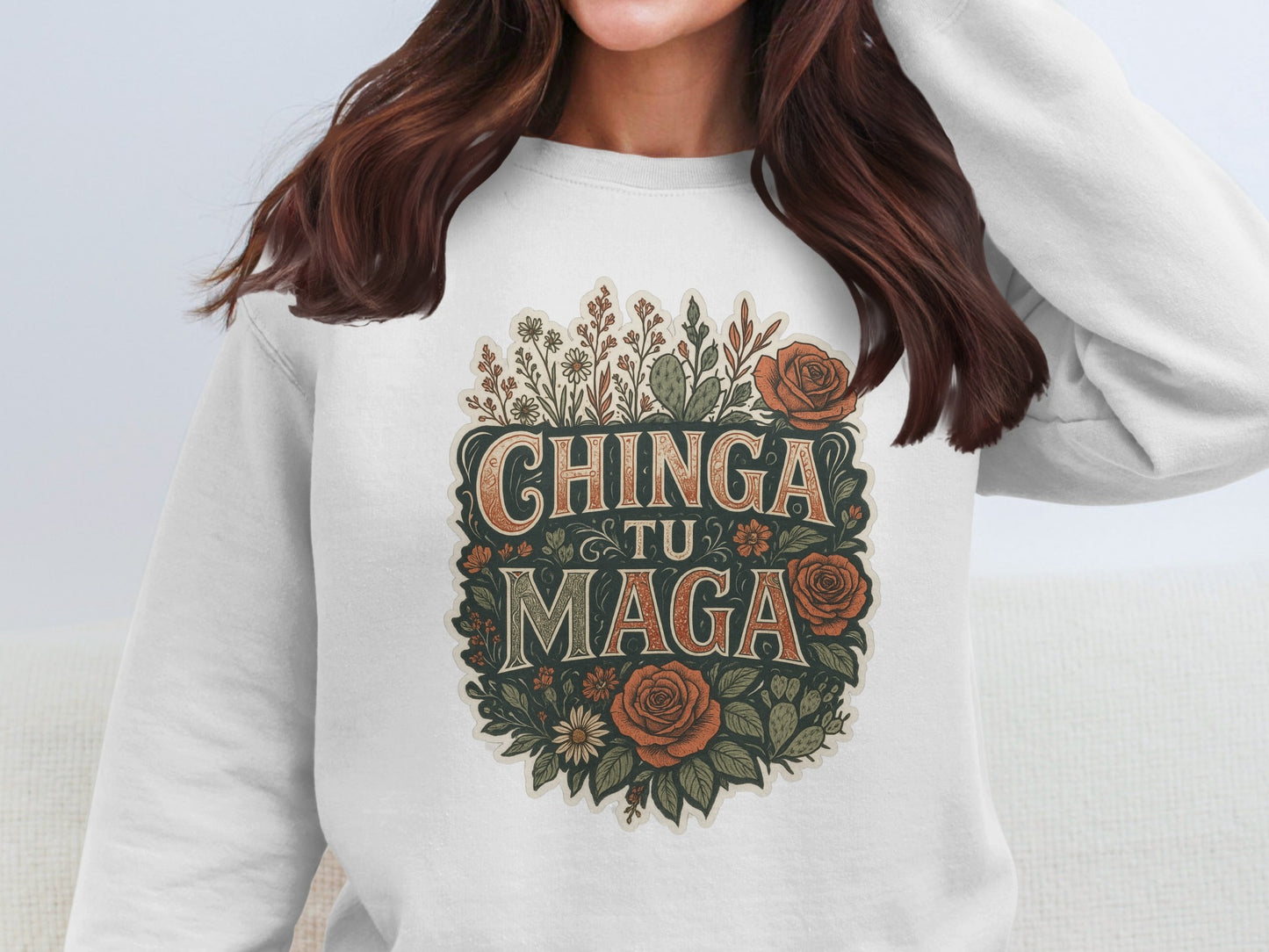 Vibrant Floral Chinga Tu Maga Sweatshirt product type