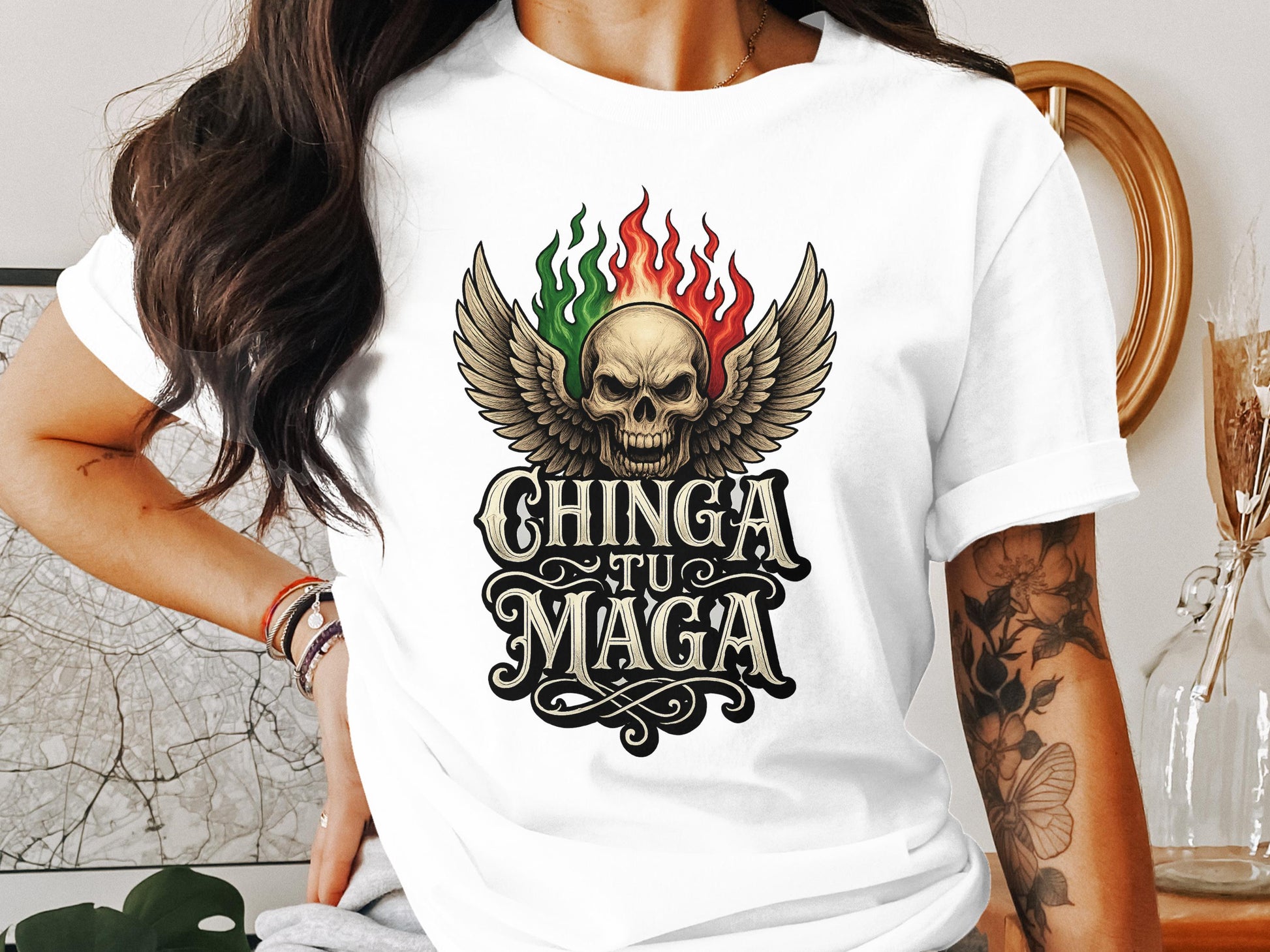 Chinga Tu Maga Graphic Skull Winged Apparel product type