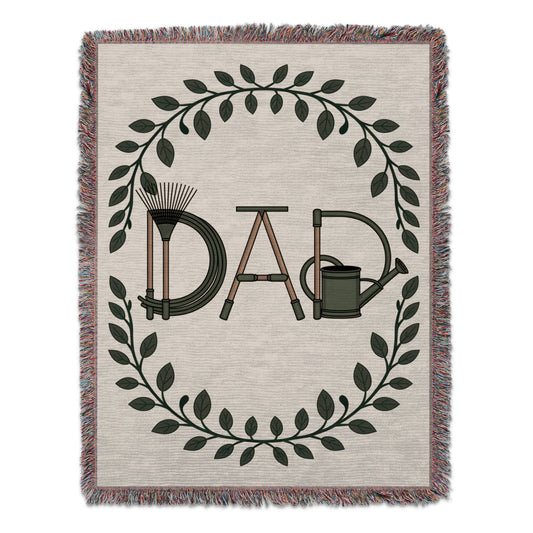 Dad Gardening Themed Woven Blanket Gift product type
