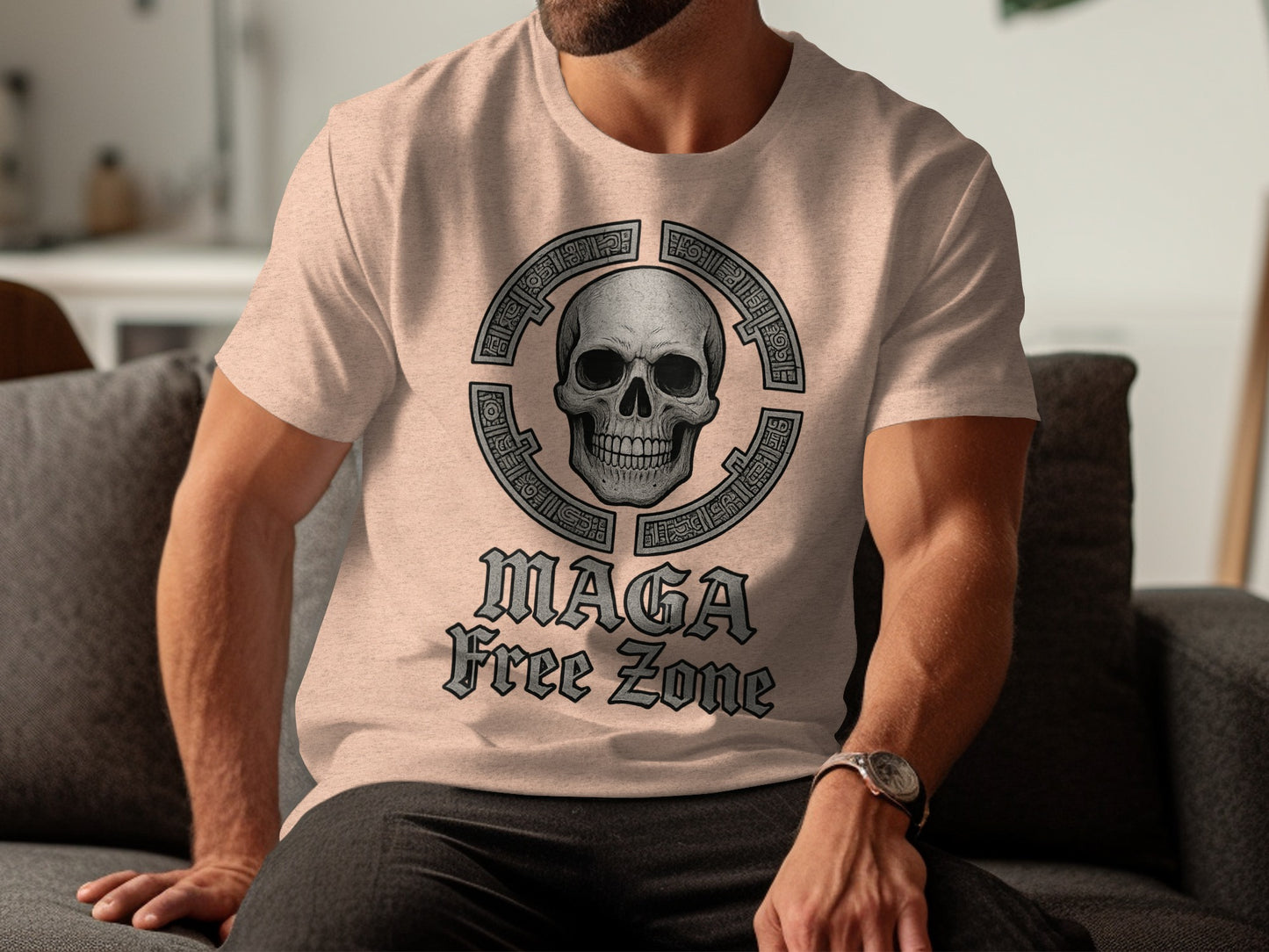 Skull Design with Text Statement T-shirt