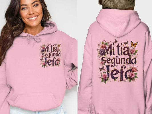 Mi Tía Mi Segunda Jefa Floral Hoodie product type