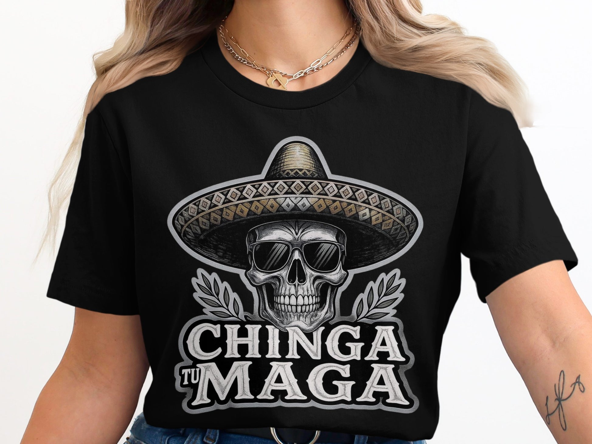 Unique Chinga Tu Maga Skull Graphic T-Shirt product