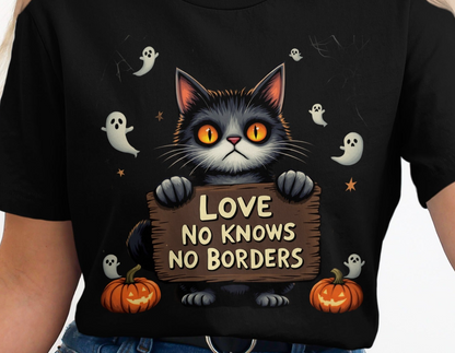 Love No Knows No Borders Halloween Cat Shirt product type