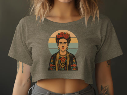 Retro Style Frida Kahlo Graphic Crop Top product