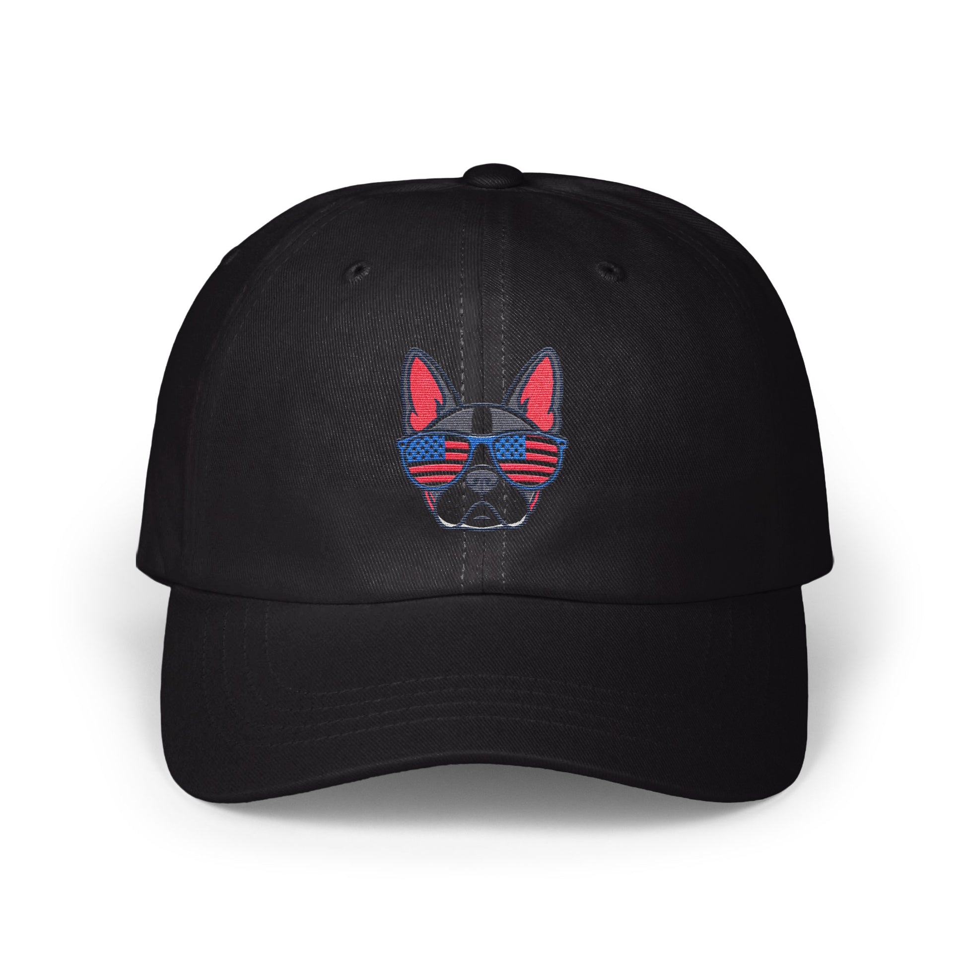 Patriotic Sunglasses Dog Embroidered Black Hat product