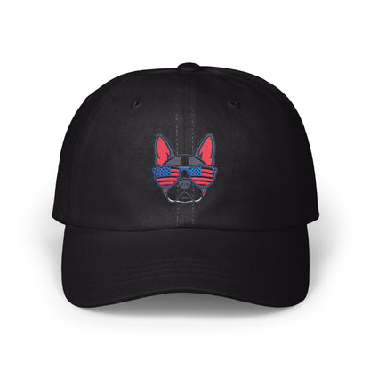 Patriotic Sunglasses Dog Embroidered Black Hat product