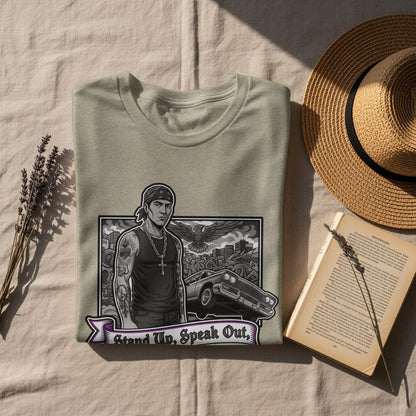 Stand Up Speak Out Statement Graphic Tee