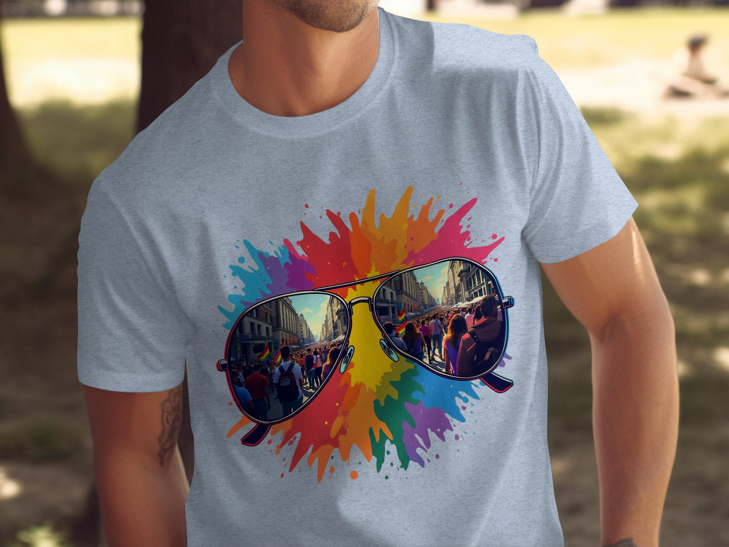 Vibrant Sunglasses Reflection Graphic T-Shirt product type